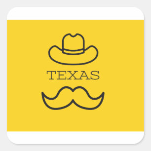 Adesivo Quadrado Texas em amarelo 2