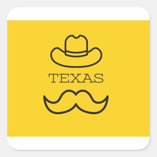 Adesivo Quadrado Texas em amarelo 2 (Frente)