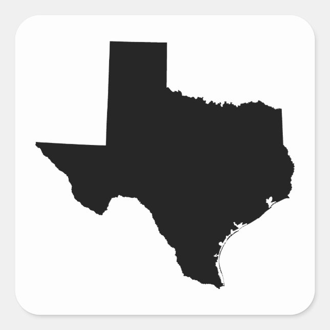 Adesivo Quadrado Texas em preto e branco (Frente)