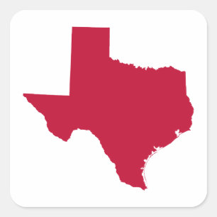 Adesivo Quadrado Texas em Vermelho