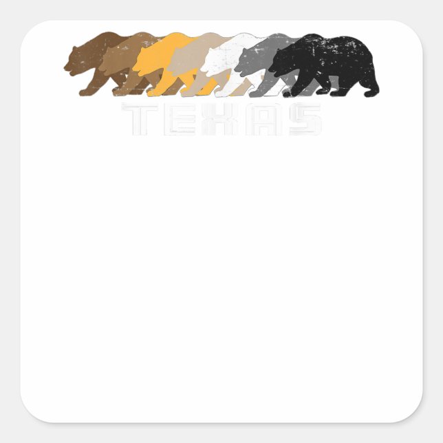 Adesivo Quadrado Texas Gay Bear Distante (Frente)