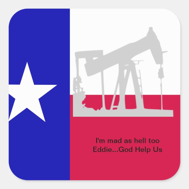 Adesivo Quadrado Texas Oil Rig Sticker (Frente)