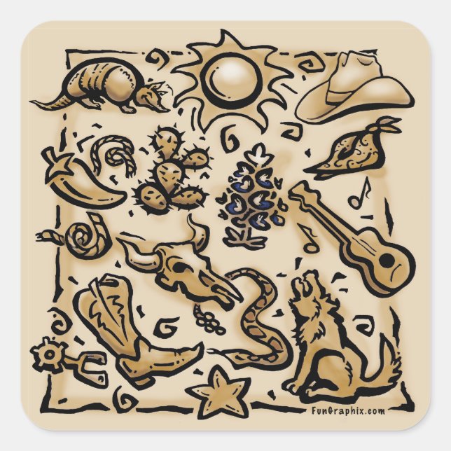 Adesivo Quadrado Texas Thang (Frente)