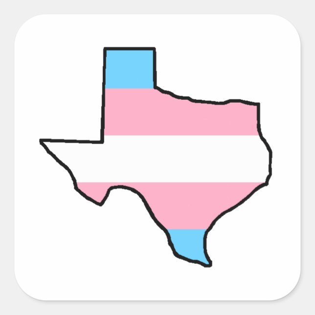 Adesivo Quadrado Texas Transgender Pride Sticker (Frente)