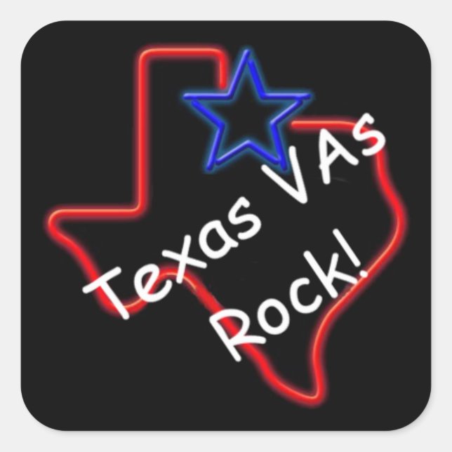 Adesivo Quadrado Texas VAs Rock Stickers (Frente)