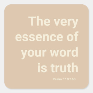 Adesivo Quadrado Texto 2023 JW ano Psalm 119:160 Beige mínimo