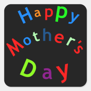 Adesivo Quadrado Texto do feliz dia de as mães