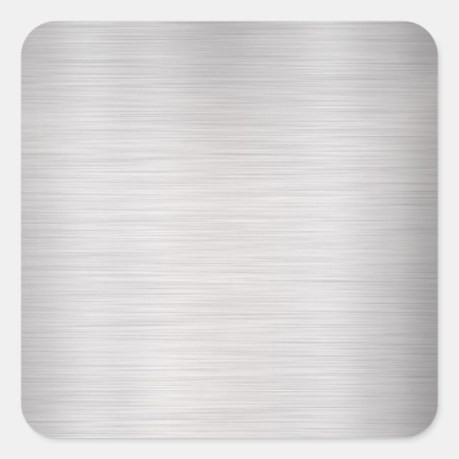 Adesivo Quadrado Texto e arte do Modelo de Vazio metálico escovado (Frente)