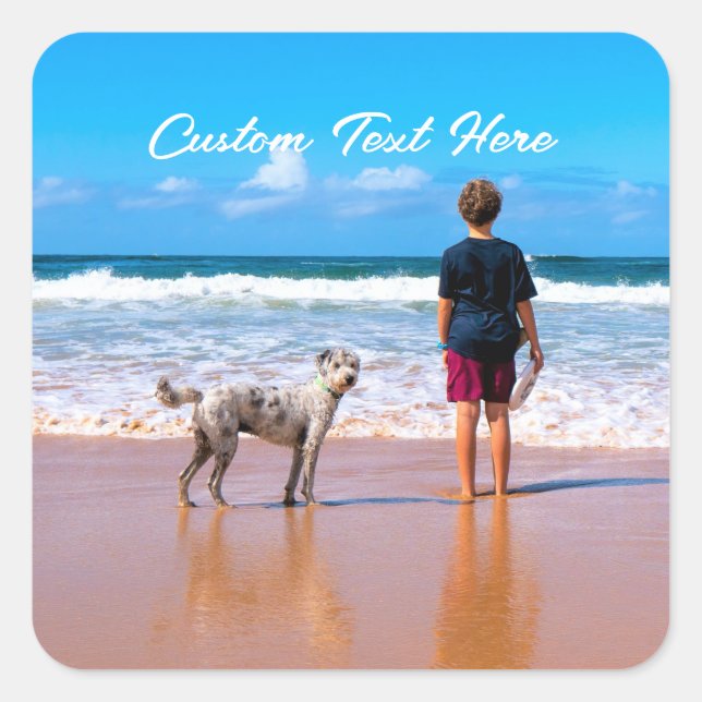 Adesivo Quadrado Texto Fotográfico personalizado Vestir as suas fot (Frente)