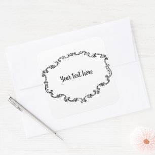 Adesivo Quadrado Texto para Adicionar Quadro de Vintagem do ornamen