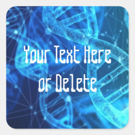 Adesivo Quadrado Texto personalizado Blue Double Helix DNA Strand S
