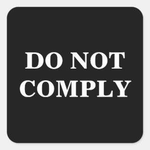 Adesivo Quadrado Texto Personalizado/Cor Preto Pro Liberdade Não C