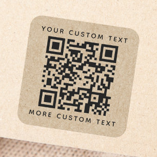 Adesivo Quadrado Texto personalizado do código QR parte superior i