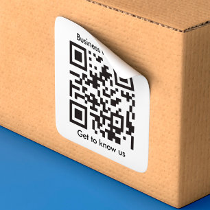 Adesivo Quadrado Texto Personalizado Do Verificador De Códigos QR P