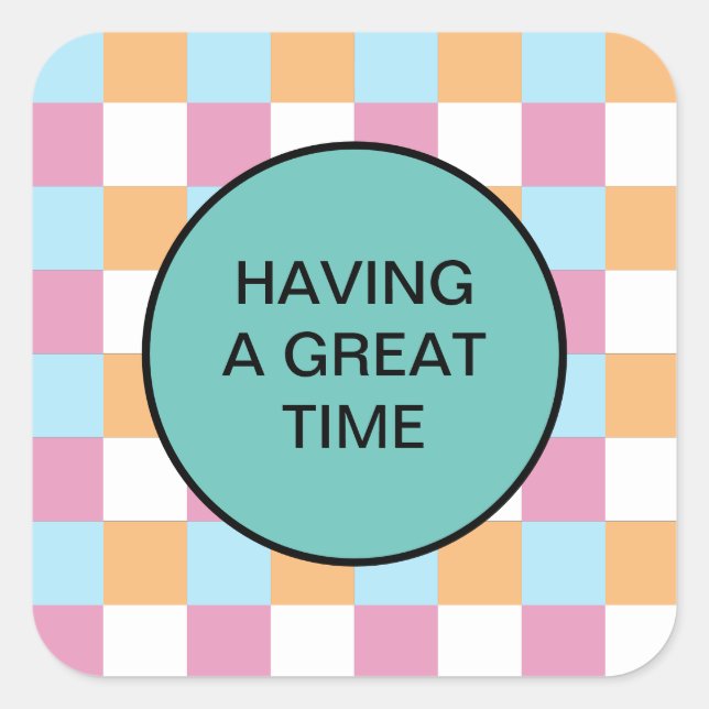 Adesivo Quadrado Texto personalizado engraçado (Frente)