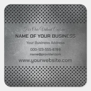 Adesivo Quadrado Texto personalizado Faux Metal