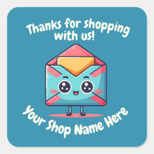 Adesivo Quadrado Texto Personalizado Mensagem de Cubo para Pequenas