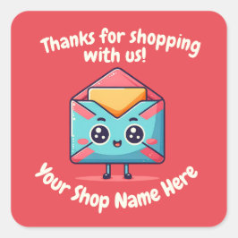 Adesivo Quadrado Texto Personalizado Mensagem de Cubo para Pequenas