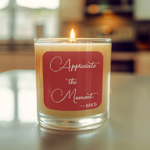 Adesivo Quadrado Texto positivo e inicial de amora de 3 pol.