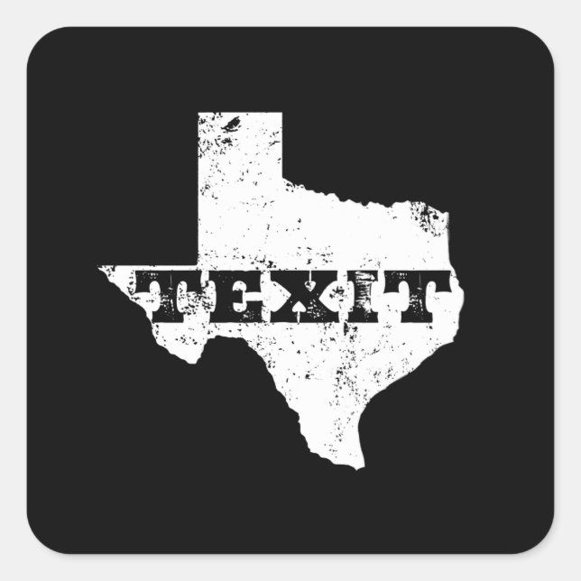 Adesivo Quadrado Textos - Nação do Texas - Texanos para a secessão (Frente)