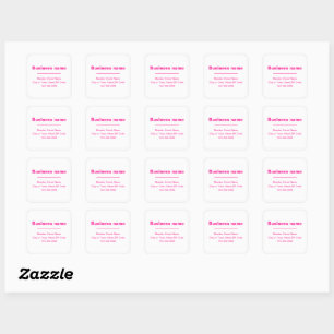Adesivo Quadrado Textos simples mínimos cor-de-rosa de Marca em bra