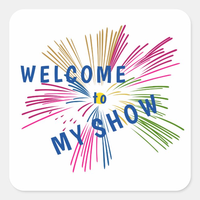 Adesivo Quadrado Textos sobre fogos de artifício (Frente)