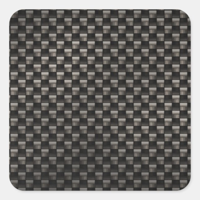 Adesivo Quadrado Textura de fibra de carbono (Frente)