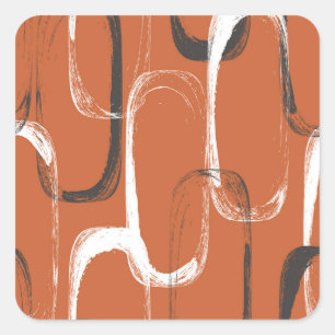 Adesivo Quadrado Textura do Pincel: Fundo Laranja Sem Costura