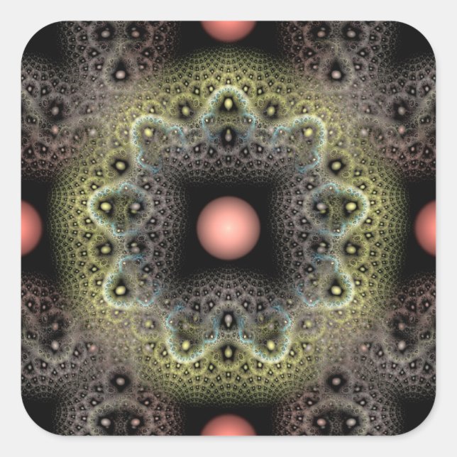 Adesivo Quadrado Textura fractal (Frente)