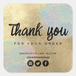 Adesivo Quadrado Textura Luminosa Dourada E Iridescente