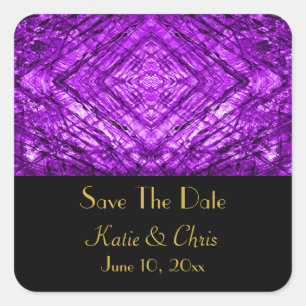 Adesivo Quadrado Textura roxa do caleidoscópio do vitral