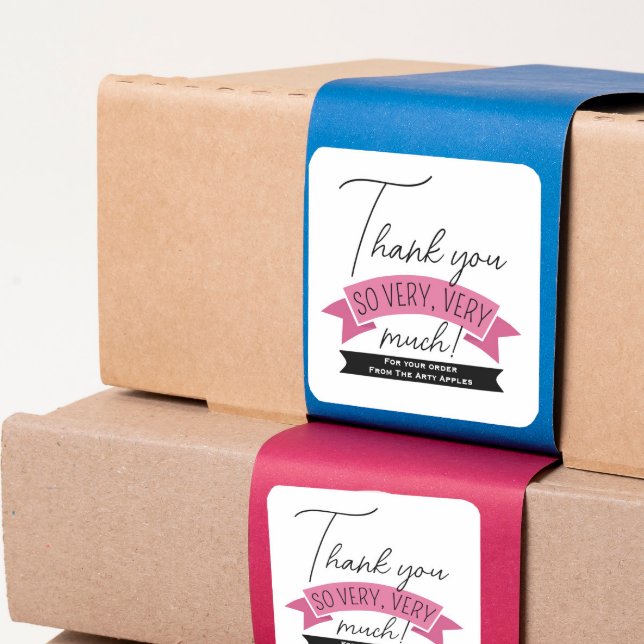Adesivo Quadrado Thank You Sticker – Small Business Branding (Criador carregado)