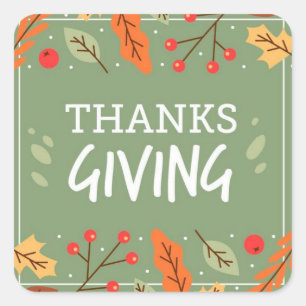 Adesivo Quadrado Thanksgiving