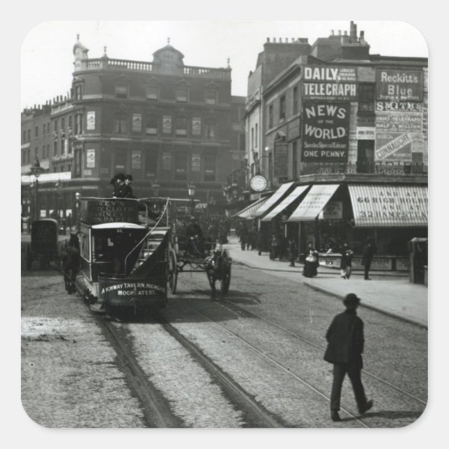 Adesivo Quadrado The Angel, Islington, Londres, c.1890 (Frente)