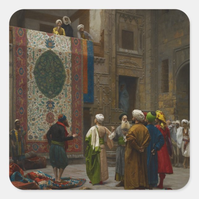 Adesivo Quadrado The Carpet Merchant, c.1887 (óleo na canvas) (Frente)
