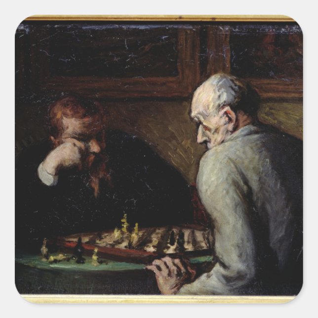 Adesivo Quadrado The Chess Players, c.1863-67 (Frente)