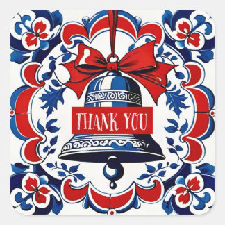 Adesivo Quadrado The Christmas Bell and the Mysterious Guest