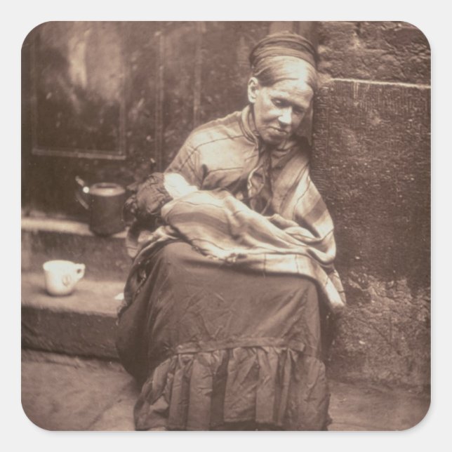 Adesivo Quadrado The Crawlers, de 'Street Life in London', 1877-7 (Frente)