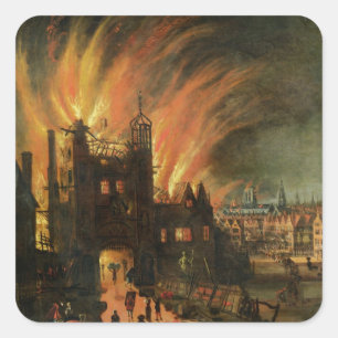 Adesivo Quadrado The Excelente Fire of London (setembro de 1666) co
