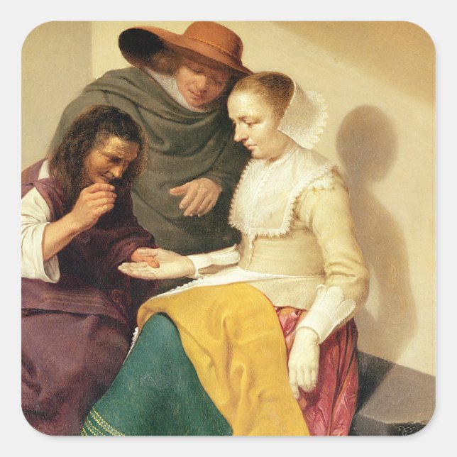Adesivo Quadrado The Fortune Teller, 1631 (Frente)