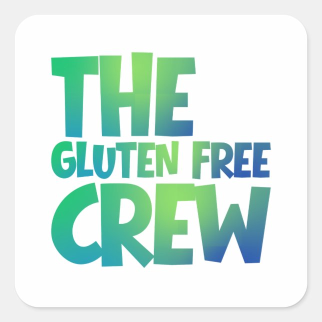 Adesivo Quadrado The Gluten Free Crew (Frente)
