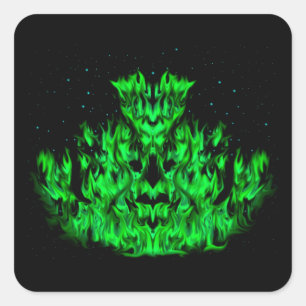 Adesivo Quadrado The green Flame monstro em The Sky Leve estrela