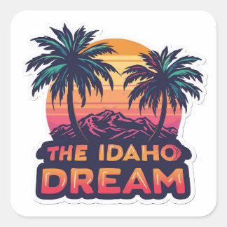 Adesivo Quadrado The Idaho Dream American Retro Sunset