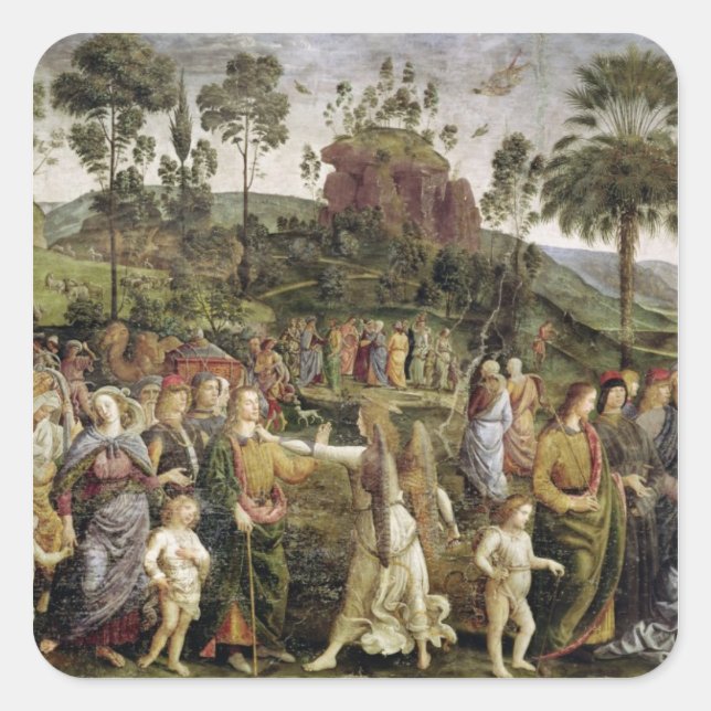 Adesivo Quadrado The Journey of Moses, c.1481-83 (Frente)