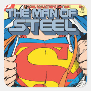 Adesivo Quadrado The Man of Steel #1 Collector's Edition