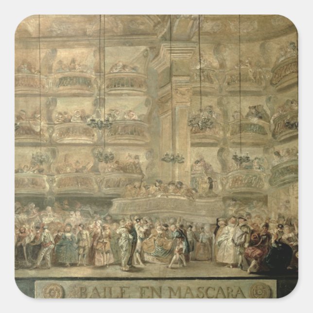 Adesivo Quadrado The Mask Ball, c.1767 (Frente)
