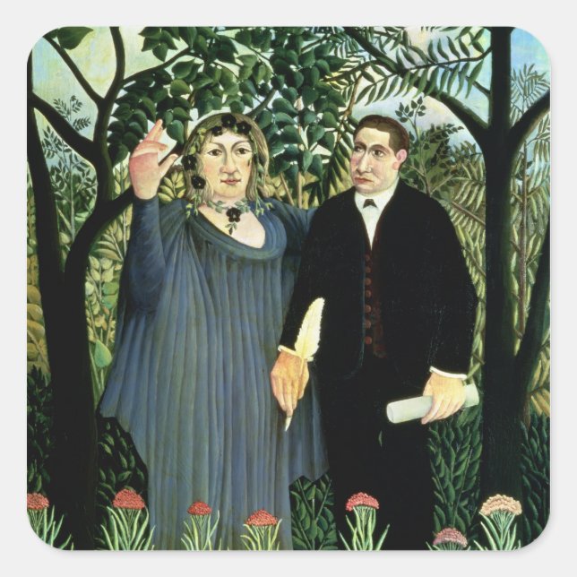 Adesivo Quadrado The Muse Inspiring the Poet, 1908-09 (Frente)