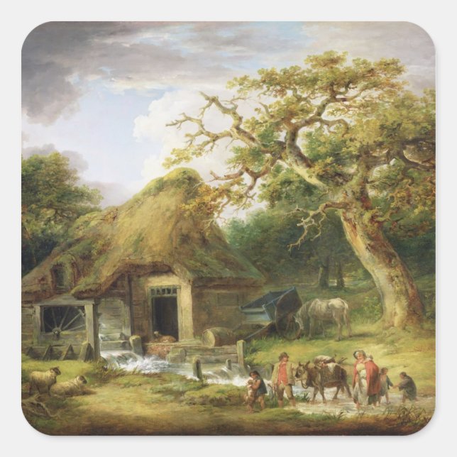 Adesivo Quadrado The Old Water Mill, 1790 (óleo na canvas) (Frente)