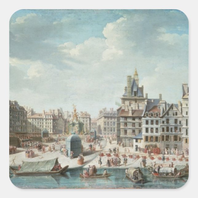 Adesivo Quadrado The Place de Greve, Paris (Frente)