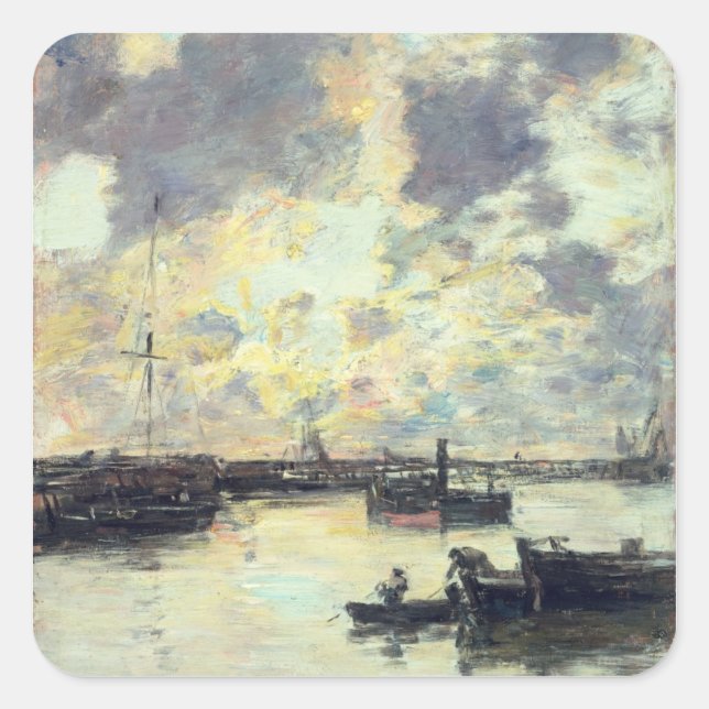 Adesivo Quadrado The Port, c.1895 (óleo no painel) (Frente)